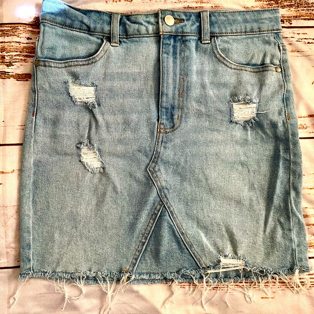 Art Class distressed denim skirt size 16 teen festival fair boho surfer beach